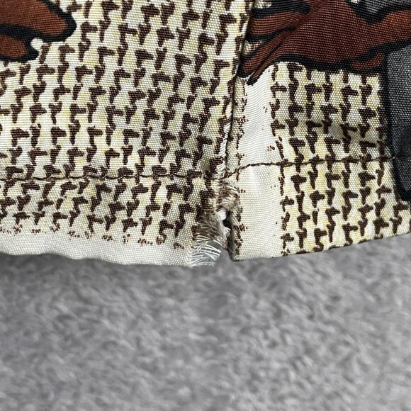 Seals Shirt Mens XL Brown Tan Rapper Hip Hop Print Button Front Camp Hawaiian - Picture 11 of 13